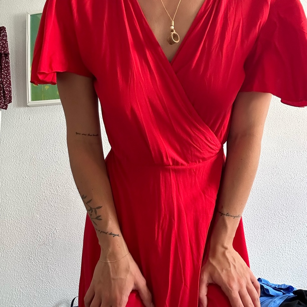 red casual dress